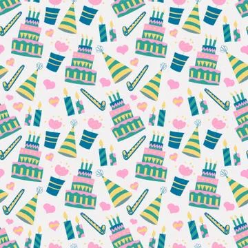 Birthday cake background pattern in vector Stock Illustration