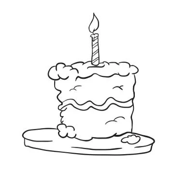 Birthday cake black Stock Illustration