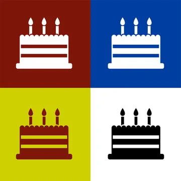 Birthday cake of cake icon vector illustration symbol Isolated template. Stock Illustration