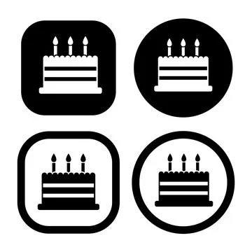Birthday cake of cake icon vector illustration symbol Isolated template. Stock Illustration