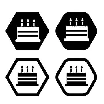 Birthday cake of cake icon vector illustration symbol Isolated template. Illustrazione stock