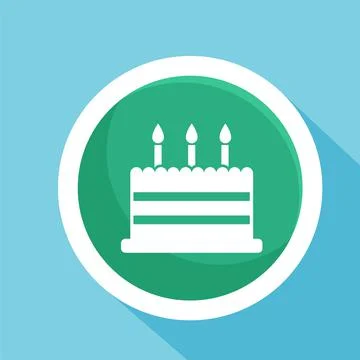 Birthday cake of cake icon vector illustration symbol Isolated template. Stock Illustration