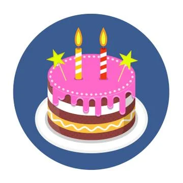 Birthday cake with candles. Illustrazione stock