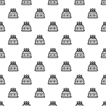 Birthday cake with candles seamless pattern background Illustrazione stock