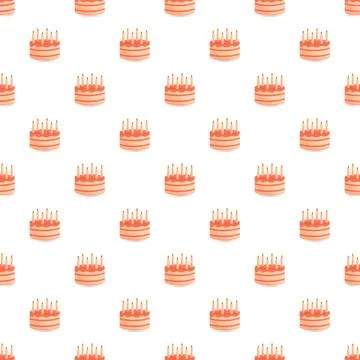 Birthday cake with candles seamless pattern background Stock Illustration