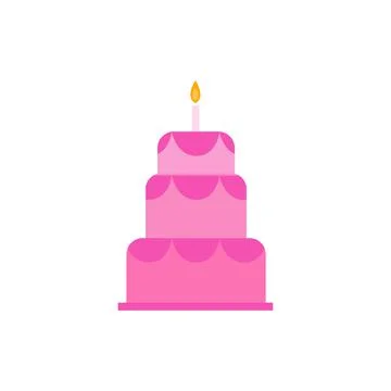 Birthday Cake Conceptual Icon Vector Design Illustration Illustrazione stock