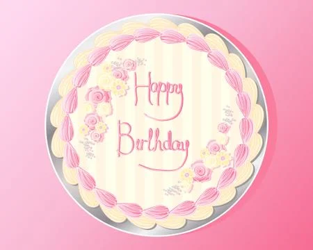 Birthday cake design Stock Illustration