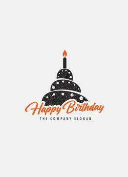 Birthday cake, design template. Vector illustration Stock Illustration