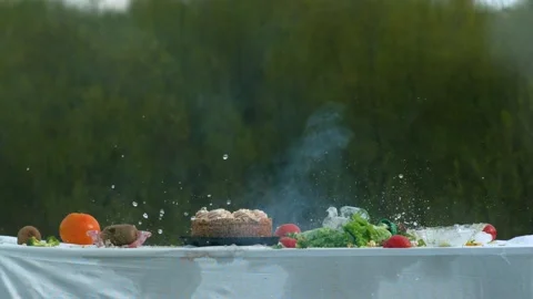 Birthday Cake Exploding In Super Slowmotion Video stock 232765673