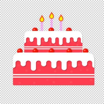 Birthday Cake (flat design) Ilustración de archivo