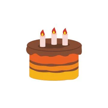 Birthday cake flat icon Stock Illustration