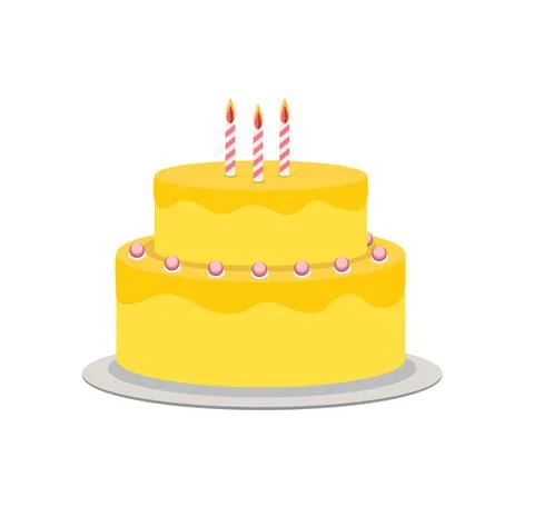 Birthday Cake Flat Icon for Your Design, Vector Illustration Illustrazione stock