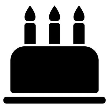 Birthday Cake Flat Vector Icon Stock Illustration