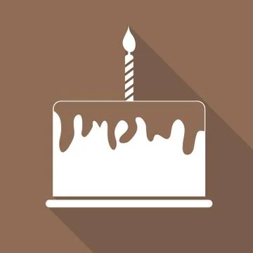 Birthday Cake Flat Web Icon Vector Illustration Illustrazione stock
