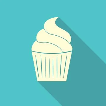 Birthday Cake Flat Web Icon Vector Illustration Illustrazione stock