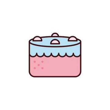 Birthday cake flat in white background Stock Illustration