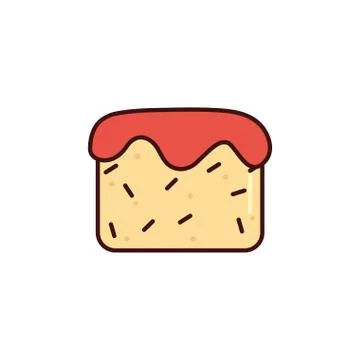Birthday cake flat in white background Stock Illustration