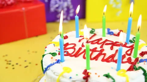 Birthday Cake Stock Footage 43354214
