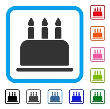 Birthday Cake Framed Icon イラスト素材