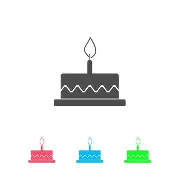 Birthday cake icon flat. Illustrazione stock
