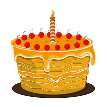 Birthday cake icon Illustrazione stock