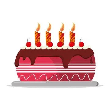 Birthday cake icon Illustrazione stock