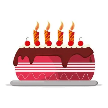 Birthday cake icon Illustrazione stock