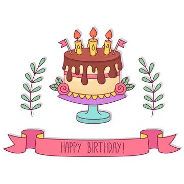 Birthday cake icon Stock Illustration