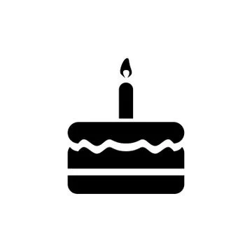 Birthday cake icon simple flat style illustration image Illustrazione stock