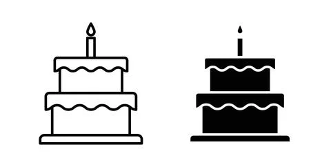 Birthday cake icon vector art Illustrations Stock Illustration