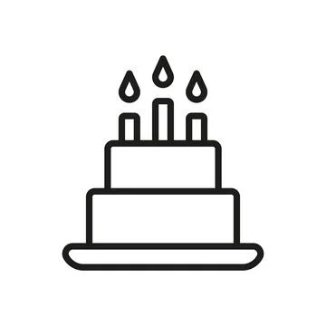 Birthday cake icon vector design templates modern and simple Stock Illustration