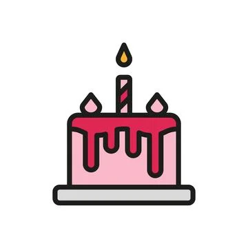 Birthday cake icon vector design templates modern and simple Stock Illustration