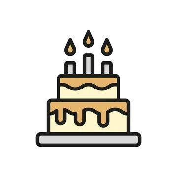 Birthday cake icon vector design templates modern and simple Stock Illustration