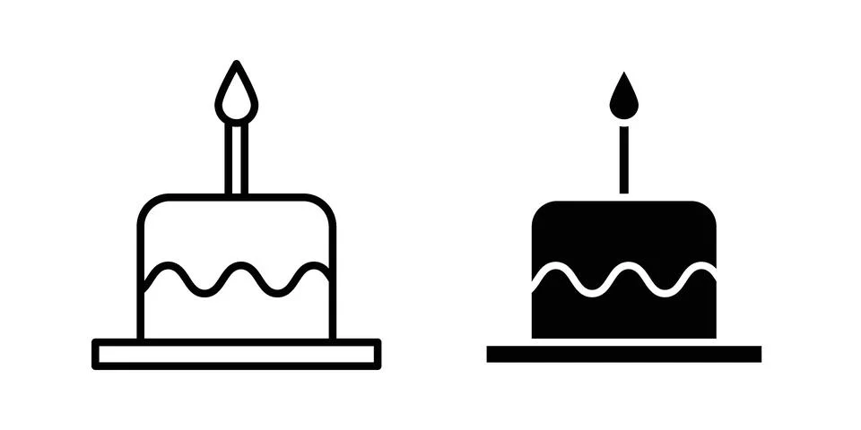 Birthday cake icon vector design illustrations Stock Illustration