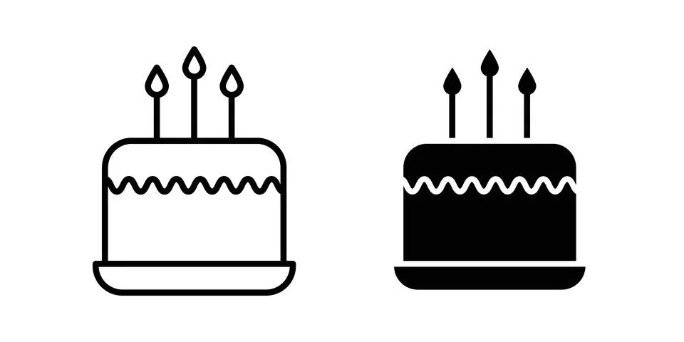 Birthday cake icon vector design illustrations Stockillustratie