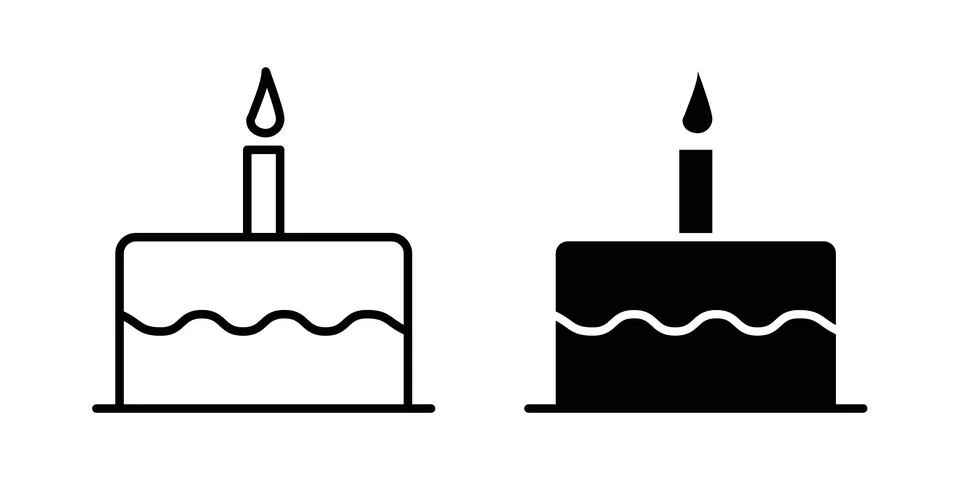 Birthday cake icon vector editable eps10 Stock Illustration