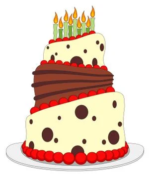 Birthday cake Stock Illustration