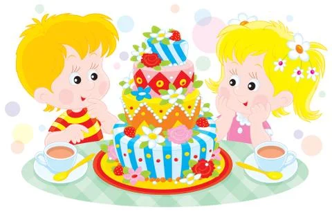 Birthday cake Stock Illustration