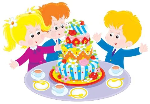 Birthday cake Stock Illustration