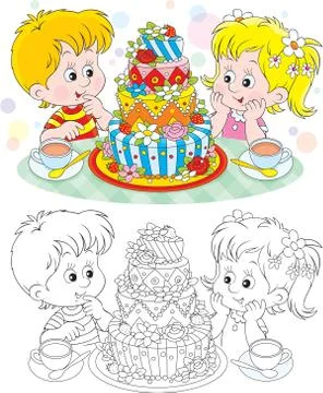 Birthday cake Stock Illustration