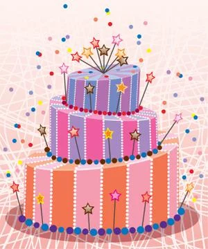 Birthday cake Stock Illustration