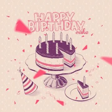 Birthday cake Stock Illustration