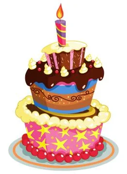 Birthday cake Stock Illustration