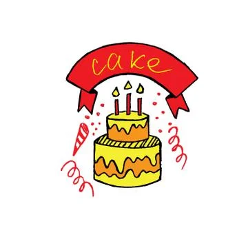 Birthday cake Stock Illustration
