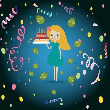 Birthday cake Stock Illustration
