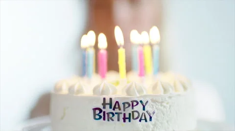 Birthday Cake with Lighting Candles Stock Footage 63594449