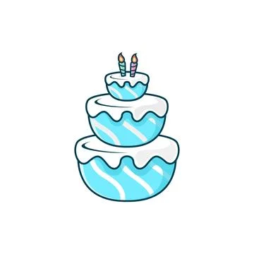 Birthday Cake Logo Vector Design Stock Illustration