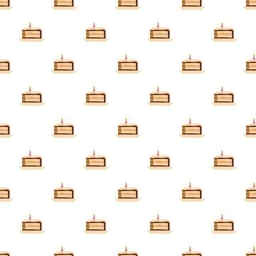 Birthday cake pattern background with burning candles Illustrazione stock