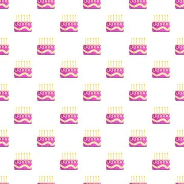 Birthday cake pattern with candles for celebration Stock Illustration