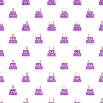 Birthday cake pattern celebrating sweet festive dessert event Stock Illustration